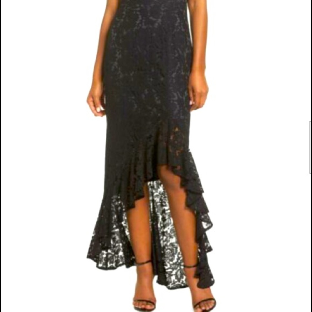 Eliza J High Low Ruffle Lace Maxi Skirt Size 12